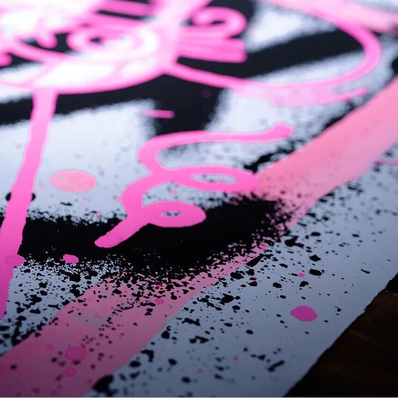 Andre Saraiva "Pink Mr. A on Spray" Limited Edition Screen Print on Heavy Paper - Picture 8 of 8